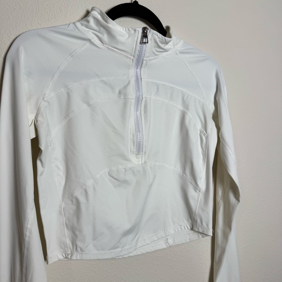 Half Zip Workout Top White - Picture 2 of 5